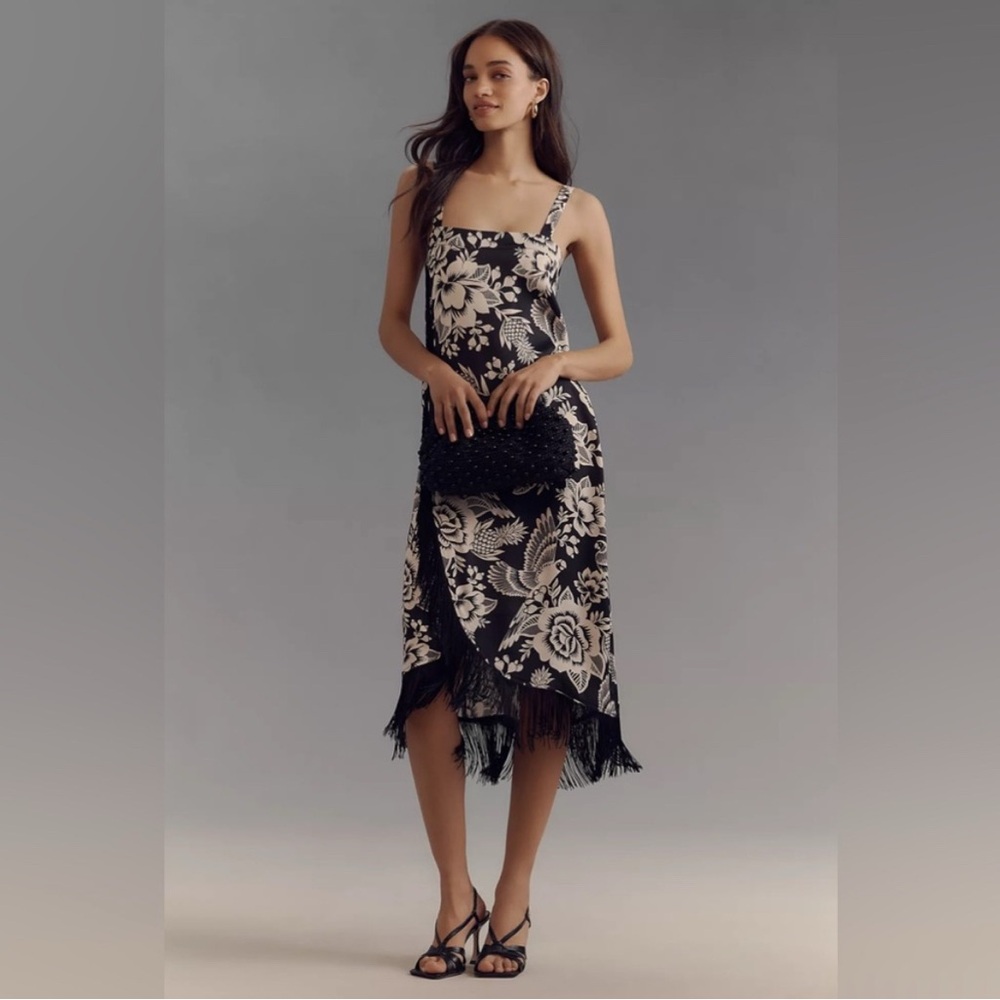 NWT FARM RIO fringe midi dress